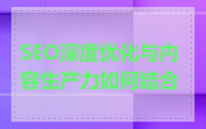 SEO深度优化与内容生产力如何结合