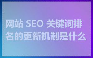 网站 SEO 关键词排名的更新机制是什么