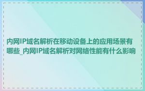 内网IP域名解析在移动设备上的应用场景有哪些_内网IP域名解析对网络性能有什么影响