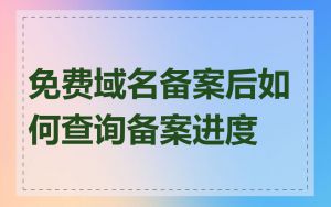 免费域名备案后如何查询备案进度