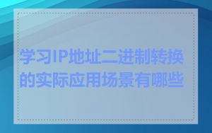 学习IP地址二进制转换的实际应用场景有哪些