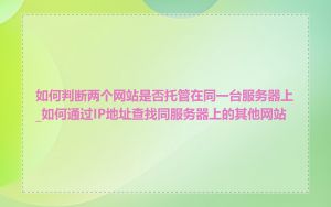 如何判断两个网站是否托管在同一台服务器上_如何通过IP地址查找同服务器上的其他网站
