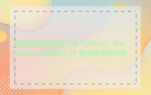如何使用编程语言(如 Python、JavaScript)实现通过 IP 查找域名的功能