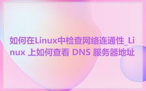 如何在Linux中检查网络连通性_Linux 上如何查看 DNS 服务器地址
