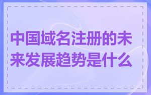 中国域名注册的未来发展趋势是什么