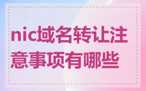 nic域名转让注意事项有哪些