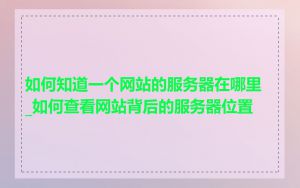 如何知道一个网站的服务器在哪里_如何查看网站背后的服务器位置