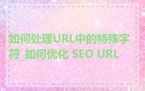 如何处理URL中的特殊字符_如何优化 SEO URL