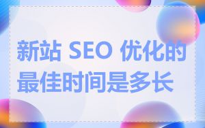 新站 SEO 优化的最佳时间是多长