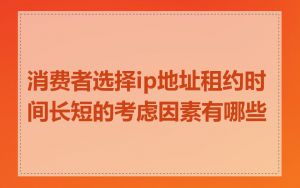 消费者选择ip地址租约时间长短的考虑因素有哪些