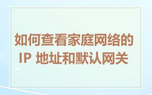 如何查看家庭网络的 IP 地址和默认网关