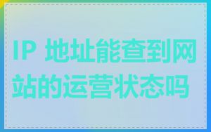 IP 地址能查到网站的运营状态吗