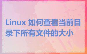 Linux 如何查看当前目录下所有文件的大小