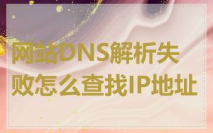 网站DNS解析失败怎么查找IP地址