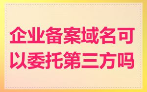 企业备案域名可以委托第三方吗