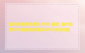 国内有哪些免费的 DNS 服务_国内免费DNS服务如何解决DNS污染问题