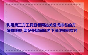 利用第三方工具查看网站关键词排名的方法有哪些_网站关键词排名下滑该如何应对
