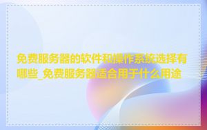 免费服务器的软件和操作系统选择有哪些_免费服务器适合用于什么用途