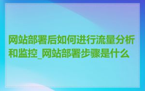网站部署后如何进行流量分析和监控_网站部署步骤是什么