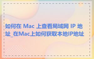 如何在 Mac 上查看局域网 IP 地址_在Mac上如何获取本地IP地址