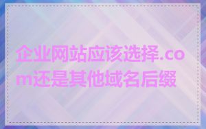 企业网站应该选择.com还是其他域名后缀