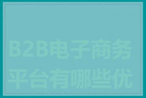 B2B电子商务平台有哪些优势