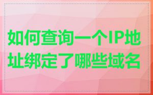如何查询一个IP地址绑定了哪些域名