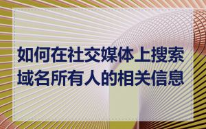 如何在社交媒体上搜索域名所有人的相关信息