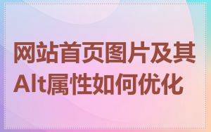 网站首页图片及其Alt属性如何优化