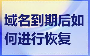 域名到期后如何进行恢复