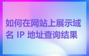如何在网站上展示域名 IP 地址查询结果