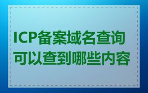 ICP备案域名查询可以查到哪些内容