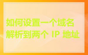 如何设置一个域名解析到两个 IP 地址