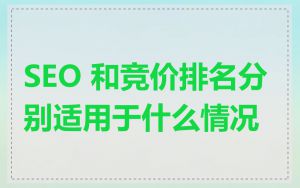 SEO 和竞价排名分别适用于什么情况