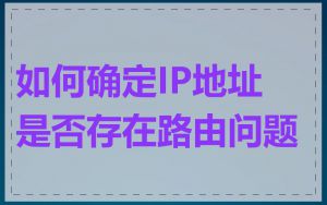 如何确定IP地址是否存在路由问题