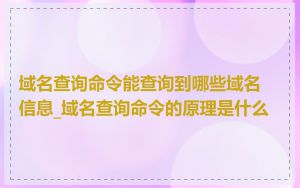 域名查询命令能查询到哪些域名信息_域名查询命令的原理是什么