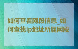 如何查看网段信息_如何查找ip地址所属网段