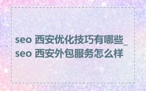seo 西安优化技巧有哪些_seo 西安外包服务怎么样