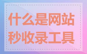 什么是网站秒收录工具