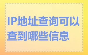 IP地址查询可以查到哪些信息
