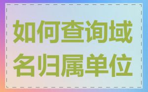 如何查询域名归属单位