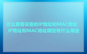 怎么查看设备的IP地址和MAC地址_IP地址和MAC地址绑定有什么用途