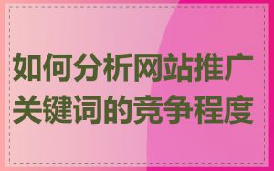 如何分析网站推广关键词的竞争程度