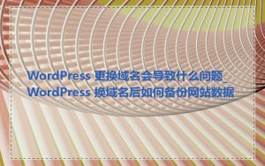 WordPress 更换域名会导致什么问题_WordPress 换域名后如何备份网站数据