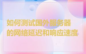 如何测试国外服务器的网络延迟和响应速度