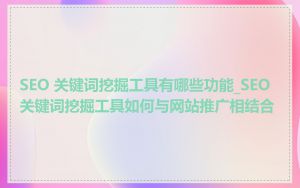 SEO 关键词挖掘工具有哪些功能_SEO 关键词挖掘工具如何与网站推广相结合