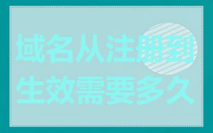 域名从注册到生效需要多久