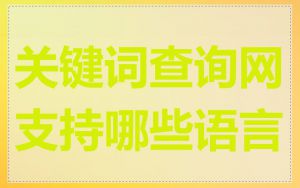 关键词查询网支持哪些语言