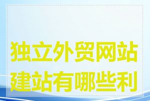 独立外贸网站建站有哪些利弊