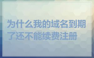 为什么我的域名到期了还不能续费注册